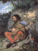 Gustave Courbet Young man in a Landscape or The Guitarreor oil painting reproduction